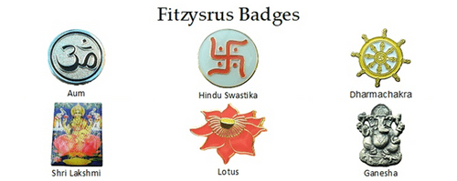 6 Piece Hindu Pin Badge Set Hinduism Symbol Collection