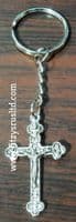 6 x Cross Crucifix Jesus Keyrings Holy Religious Silver-Tone Key Rings Catholic