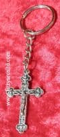 6 x Cross Crucifix Jesus Keyrings Holy Religious Silver-Tone Key Rings Catholic