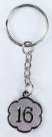 Age Number 16th Keyring 16 Birthday Key Ring