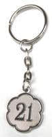 Age Number 21 Keyring 21st Birthday Key Ring