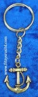 Anchor Gold-tone Keyring Sailor Nautical Boat Ship Key Ring Gift Souvenir