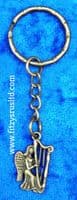Angel Celtic Harp Keyring Christian Key Ring Religious Messenger O God