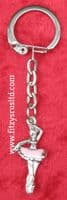 Ballet Ballerina Keyring Dancer Dancers Silver & Pink Colour Key Ring