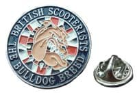 British Scooterists The Bulldog Breed Pin Badge