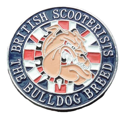 British Scooterists The Bulldog Breed Pin Badge