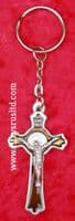 Brown Crucifix Keyring Holy Cross Key Ring Catholic