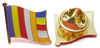 Buddhist Flag Pin Badge Brooch Buddhism Buddha Buddhists