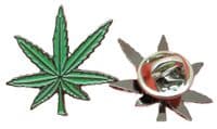 Cannabis Leaf Pin Badge Marijuana Weed Brooch