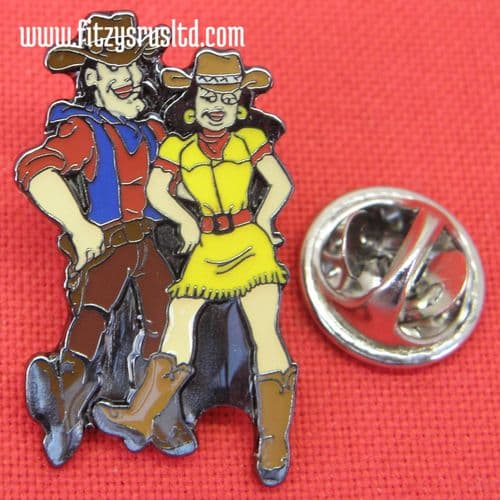 Country & Western Lapel Pin Badge Cowboy Cowgirl Music Folk Dance Dancer Brooch