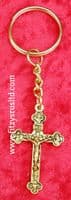 Crucifix Catholic Key Ring Holy Cross Gold-Tone Keyring Jesus