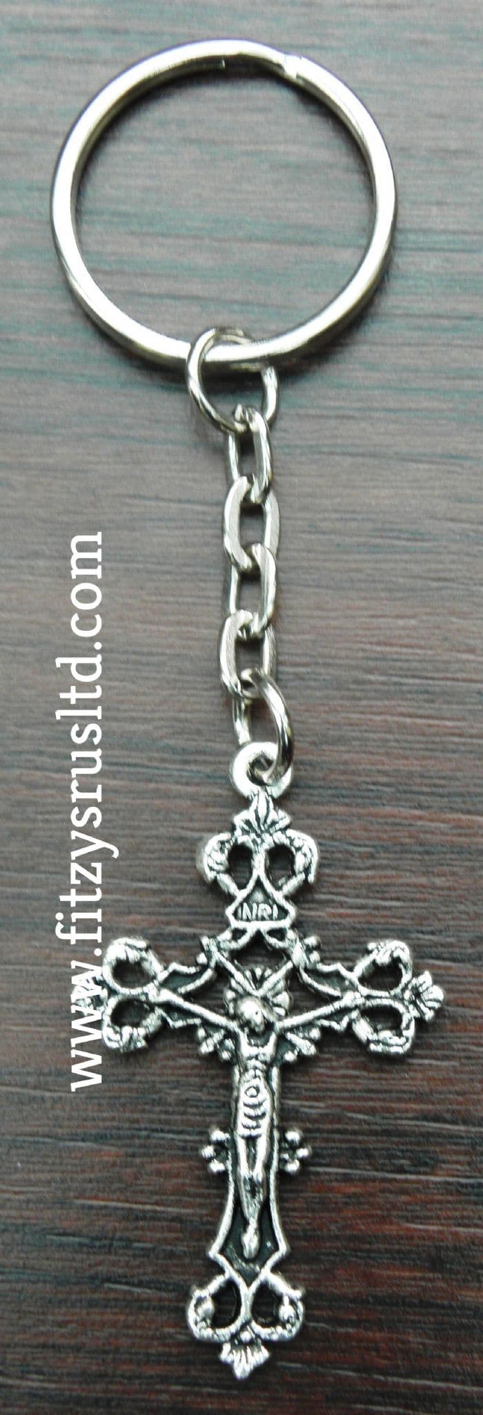 Crucifix Key Ring Catholic Keyring Jesus Christ Large Holy Cross