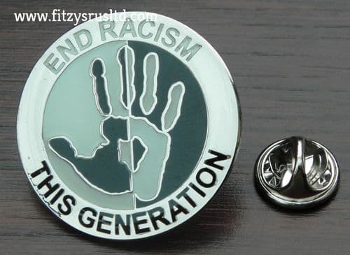 End Racism BLM Pin Badge Anti Racist Fascist Protest Solidarity