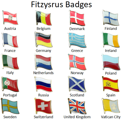 Europe 20 Piece Country Flag Pin Badge Set European Collection