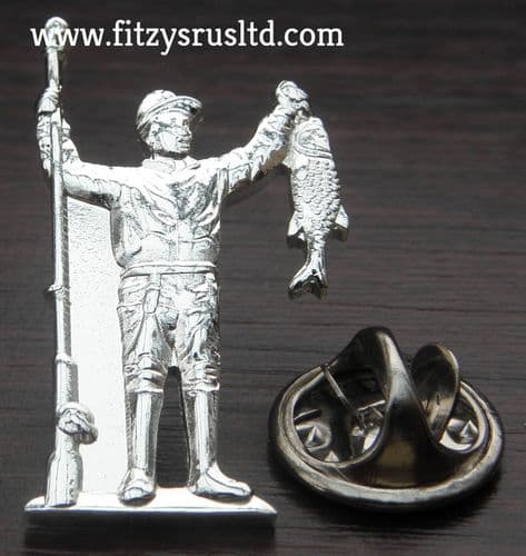 Fisherman Lapel Hat Cap Tie Pin Badge Fisher Rod & Fish Gift Angler Fishing