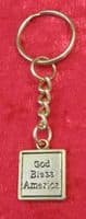God Bless America Key Ring USA Small Keyring United States