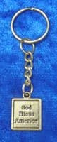 God Bless America Key Ring USA Small Keyring United States