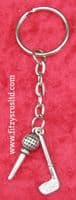Golf Club Tee & Ball Keyring Golfers Golfing Key Ring Gift Souvenir
