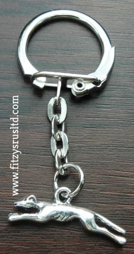 Greyhound Dog Running Keyring Small Key Ring Gift Animal Lovers Souvenir