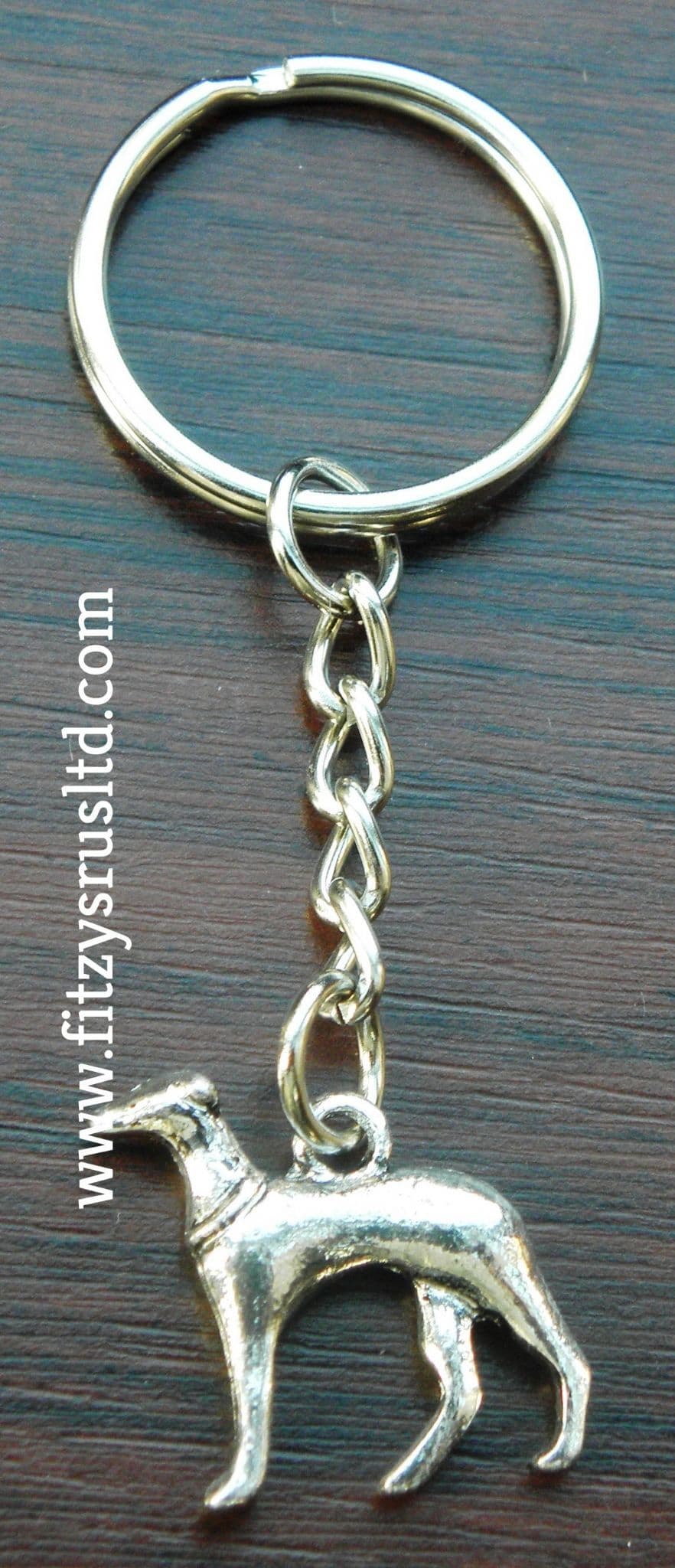 Greyhound Dog Standing Keyring Key Ring Gift Animal Lovers Souvenir