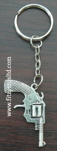 Gun Revolver Metal Keyring Key Ring Handgun Souvenir