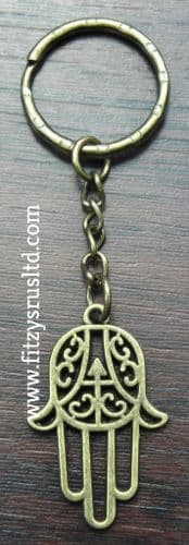 Hamsa Gold-Colour Keyring Khamsa Hand of Fatima Amulet Key Ring Khomsah Gift