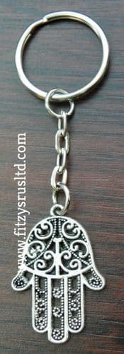 Hamsa Keyring Khamsa hand of Fatima Amulet Key Ring Gift khomsah