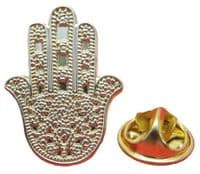 Hamsa Lapel Hat Cap Tie Pin Badge - Khamsa hand of Fatima Brooch - khomsah Charm