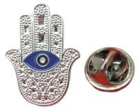 Hamsa Turkish Evil Eye Lapel Hat Cap Tie Pin Badge Hand of Fatima Brooch Charm