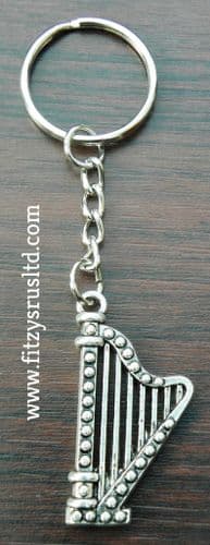 Harp Keyring Folk Celtic Musician Celt Metal Key Ring