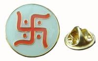 Hindu Swastika Lapel Pin Badge Brooch Ganesha Auspicious Lakshmi Symbol Not WW2