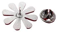 Hippy Daisy Lapel Pin Badge Flower Power Peace Symbol