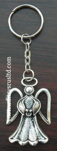 Holy Angel with Halo Keyring Religious Messenger of God Key Ring Sacred Gift