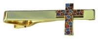 Holy Cross Tie Bar Fix Clip Stained Glass Effect