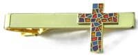Holy Cross Tie Bar Fix Clip Stained Glass Effect