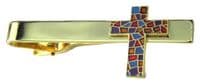 Holy Cross Tie Bar Fix Clip Stained Glass Effect