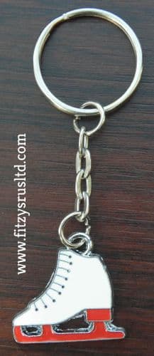 Ice Skate Metal Keyring Skating Souvenir Skater Key Ring Gift