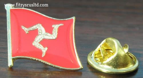 Isle of Man Flag Lapel Hat Cap Tie Pin Badge Ellan Vannin Mann IOM Brooch