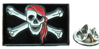 Jolly Roger Flag Lapel Hat Tie Pin Badge Rebel Biker Skull & Crossbones
