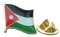 Jordan Jordanian Flag Lapel Pin Badge Al-Mamlaka al-Urduniyya al-Hashemiyya New