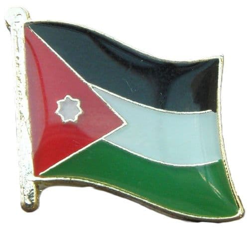 Jordan Jordanian Flag Lapel Pin Badge Al-Mamlaka al-Urduniyya al-Hashemiyya New