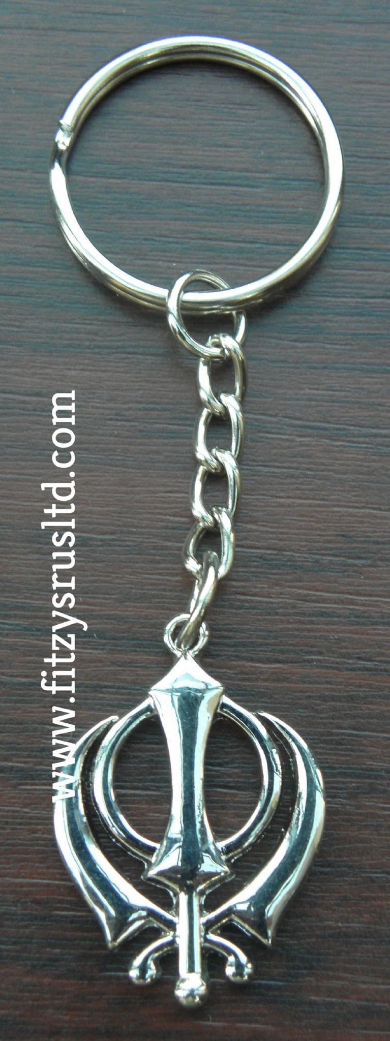 Targets Store Sikh Religious Spiritual Symbol Khanda Silver Metal Keychain/Key Ring For Car Bike Men Women Keys