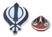 Khanda Lapel Hat Cap Tie Pin Badge Sikh Symbol Emblem of Sikhism Deg Teg Fateh