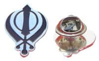 Khanda Lapel Hat Cap Tie Pin Badge Sikh Symbol Emblem of Sikhism Deg Teg Fateh