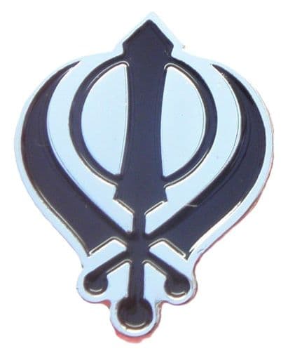 Khanda Lapel Hat Cap Tie Pin Badge Sikh Symbol Emblem of Sikhism Deg Teg Fateh