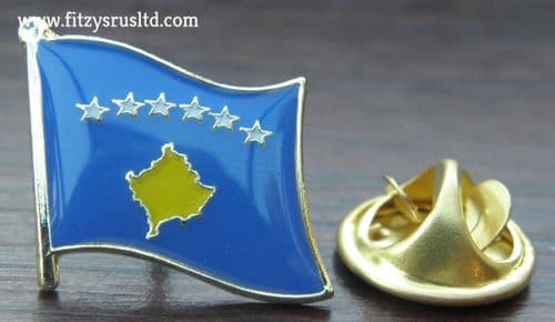 Kosovo Country Flag Lapel Hat Cap Tie Pin Badge / Brooch Kosov Kosova
