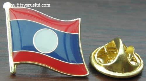 Laos Flag Lapel Hat Cap Tie Pin Badge Sathalanalat Paxathipatai Paxaxon Lao New