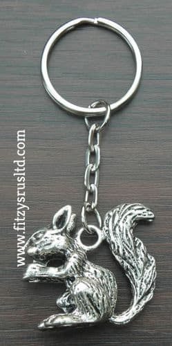 Large Squirrel Metal Keyring Rodent Key Ring Animal Lovers Gift Souvenir