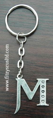 Letter M Name Initial Metal Keyring Key Ring Souvenir