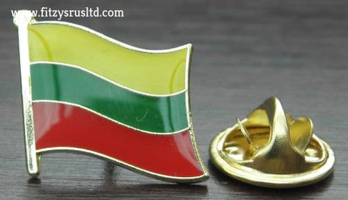 Lithuania Lithuanian Country Flag Lapel Hat Tie Pin Badge Lietuvos Respublika